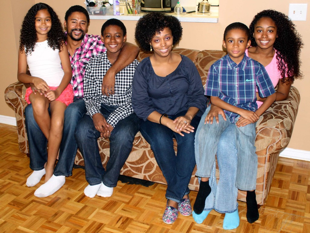 The Roosevelt-Jackman family (from left) Lahreena, Daniel, Gabriel, Ann, Solomon and Callista. (Photo by Vanessa Santilli)